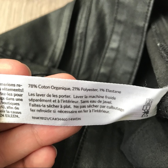 Eileen Fisher petite waxed black pants size 2 - Picture 4 of 5